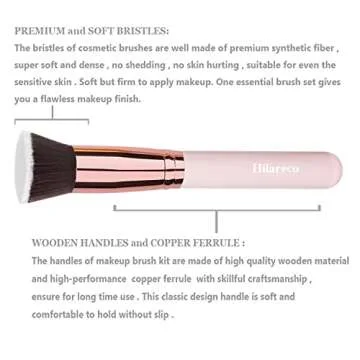 PHOERA Foundation, Full Coverage Foundation, PHOERA Primer, PHOERA Makeup Set, Flat Top Kabuki Makeup Brushes Foundation Brush Powder Brush,2 Pcs Makeup Sponge (102 Nude + 104 Buff Beige)