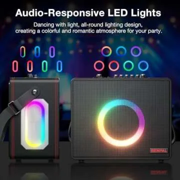 Smart Karaoke Machine with Touch Screen and Two Mics