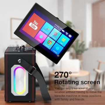 Smart Karaoke Machine with Touch Screen and Two Mics