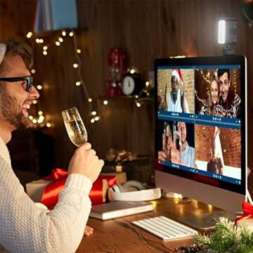 LenTon LED Video Light with Clip Kit for Remote Working,Video Conferencing,Zoom Calls,Live Streaming,Vlog Vlogging,FaceTime,Video Shooting for Desktop,Laptop,MacBook,Camera,iPad,Smartphones