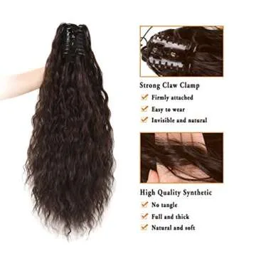 22 Inch Kinky Straight Claw Ponytail Extensions for Effortless Style