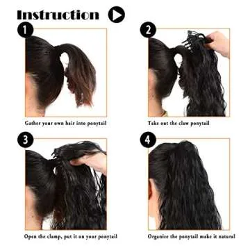 22 Inch Kinky Straight Claw Ponytail Extensions for Effortless Style