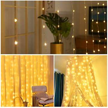 300 LED Curtain String Lights - USB Powered Fairy Lights