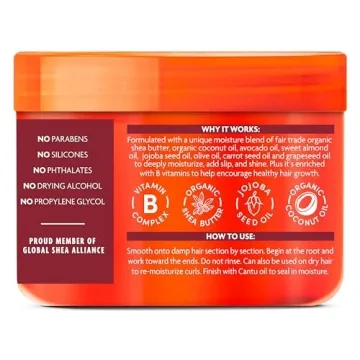 Cantu Coconut Curling Cream for Natural Hair, 12oz