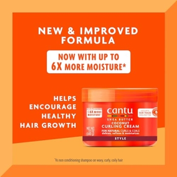 Cantu Coconut Curling Cream for Natural Hair, 12oz