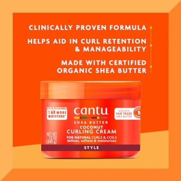 Cantu Coconut Curling Cream for Natural Hair, 12oz