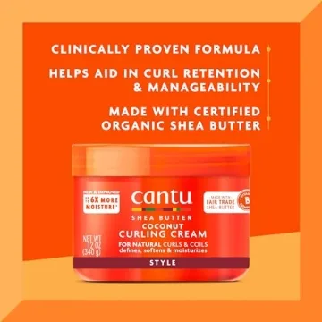 Cantu Coconut Curling Cream for Natural Hair, 12oz