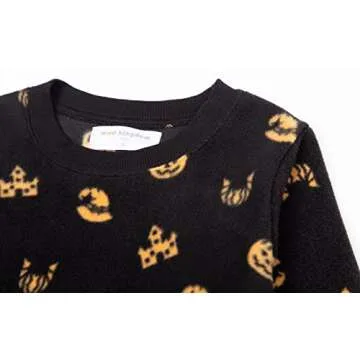Mud Kingdom Toddler Boys Pumpkin Pajamas Set Polar Fleece Long Sleeve Casual Warm Fall Winter Happy Halloween Black 2T