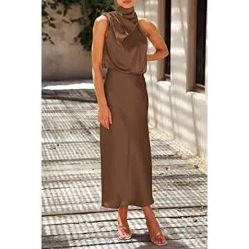 Elegant PRETTYGARDEN Summer Satin Dress for Women