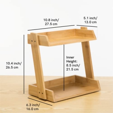 GOBAM Bamboo Makeup Organizer - Stylish & Adjustable