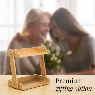 GOBAM Bamboo Makeup Organizer - Stylish & Adjustable