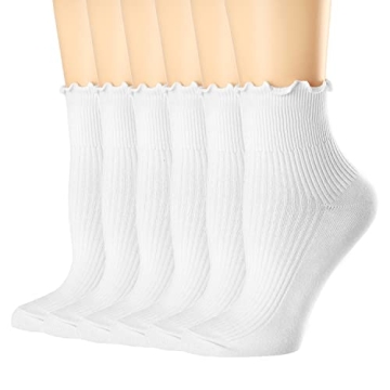 Mcool Mary Women's Ruffle Socks - 6 Pack Cute & Comfy Ankle Socks