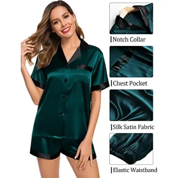 SWOMOG Couples Silk Satin Pajama Set for Ultimate Comfort