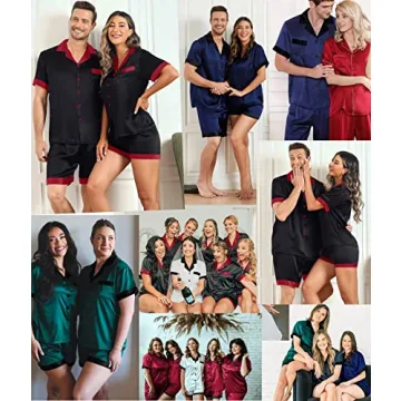SWOMOG Couples Silk Satin Pajama Set for Ultimate Comfort