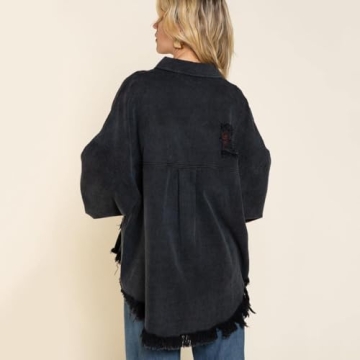 Stylish Oversized Distressed Jean Jacket for Women