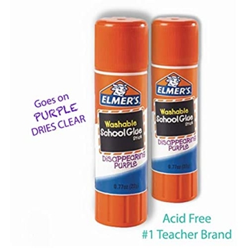 Elmers Glue Stick Purple 2-Pack - Best for Crafting