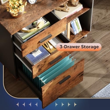 DEVAISE 3-Drawer Wood File Cabinet for Office