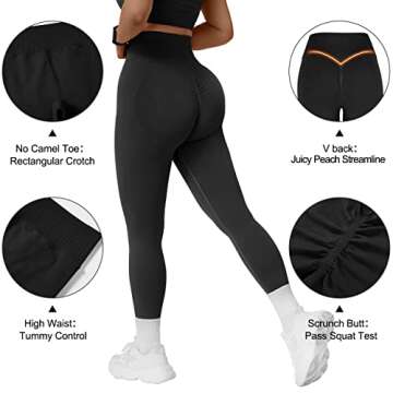 OMKAGI Workout Set for Women 2 Piece Seamless One Shoulder Sports Bra Scrunch Butt Lifting leggings Gym Outfits(M,Black)
