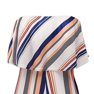 Women Sexy Off Shoulder Floral Printed Playsuit One Piece Summer Strapless Romper Beach Short Jumpsuit,Orange,Medium