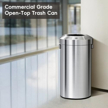 EKO Urban 24 Gallon Round Stainless Steel Waste Bin