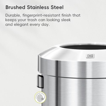 EKO Urban 24 Gallon Round Stainless Steel Waste Bin