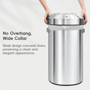 EKO Urban 24 Gallon Round Stainless Steel Waste Bin
