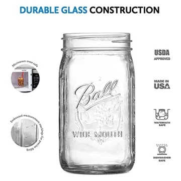 Ball Wide Mouth Glass Mason Jars for Canning and Crafts