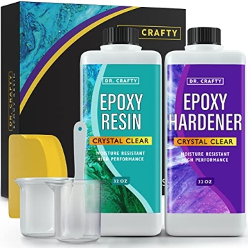 DR CRAFTY Clear Epoxy Resin - Table Top Epoxy Resin Kit - Clear Epoxy Resin for Resin Molds, Table T...