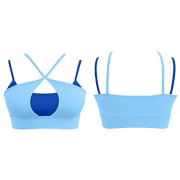 QINSEN Workout Outfits for Women 2 Piece Cross Front Straps Sport Bra GMY Fitted Tummy Control Leggings Sets