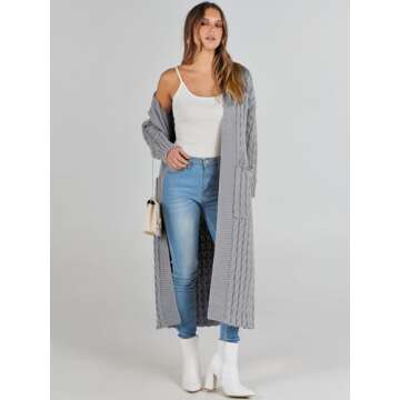 Stylish ANRABESS Women's Long Cardigan for Fall Winter
