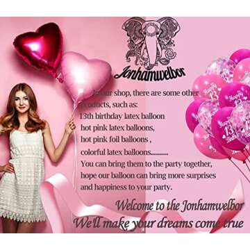 13 Balloon Number Pink 13 Foil Mylar Jumbo Giant Big Large 31 Balloons Number Sweet 13th 31st Birthday Party Anniversary Decorations Supplies for Girl Women Balloon 40 Inch