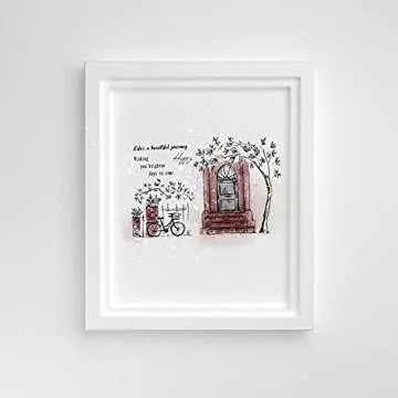 Door Bike Tree Scenery Clear Stamps for Card Making and Photo Album Decorations, Blessing Words Transparent Rubber Stamps Seal for DIY Scrapbooking