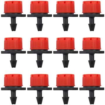 50 PCS Adjustable Irrigation drip emitter, Miniature drip Sprinkler 1/4 inch for Watering Systems in Gardens, lawns, Flower beds, etc