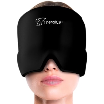 TheraICE Migraine Relief Cap, Soothing Headache Hat Ice Pack Mask, Face Cold Compress Cooling Gel He...