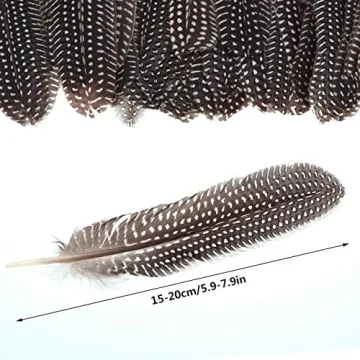 Natural Spotted Feathers for DIY Crafts 50 Pcs