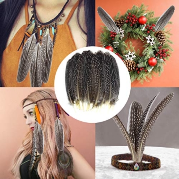 Natural Spotted Feathers for DIY Crafts 50 Pcs