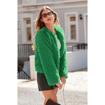 PRETTYGARDEN Women's Chic Winter Faux Fur Jacket