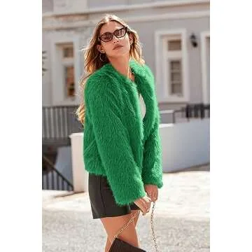 PRETTYGARDEN Women's Chic Winter Faux Fur Jacket