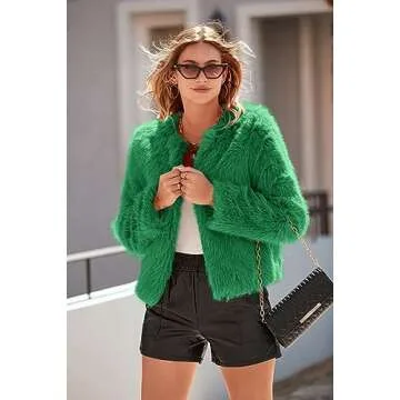 PRETTYGARDEN Women's Chic Winter Faux Fur Jacket