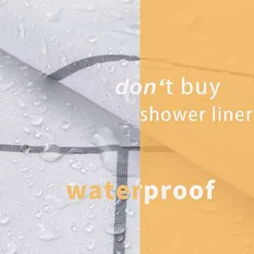 AIMJERRY Luxury Hotel Style Striped Fabric Shower Curtain for Bathroom, Modern White 72 X 72 Inch