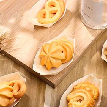 Hemoton Bamboo Disposable Sushi Boat Plates 100pcs