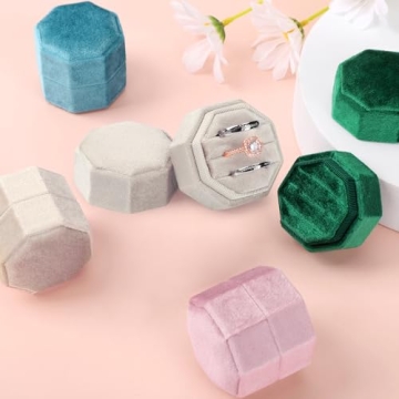 Luxurious MYEBIUAI Velvet Ring Box 3 Slots for Weddings