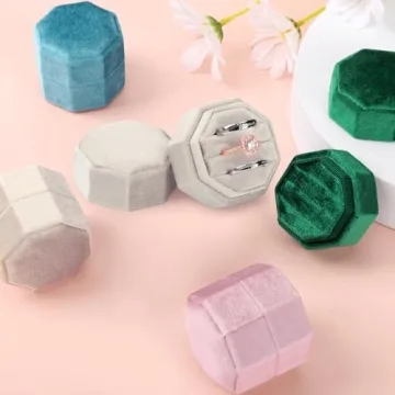 Luxurious MYEBIUAI Velvet Ring Box 3 Slots for Weddings