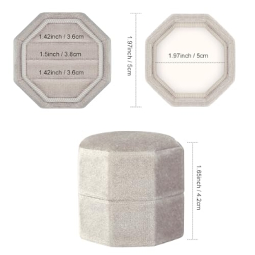 Luxurious MYEBIUAI Velvet Ring Box 3 Slots for Weddings