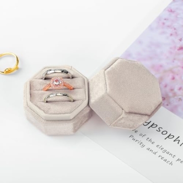 Luxurious MYEBIUAI Velvet Ring Box 3 Slots for Weddings
