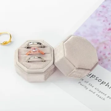 Luxurious MYEBIUAI Velvet Ring Box 3 Slots for Weddings