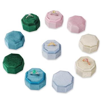 Luxurious MYEBIUAI Velvet Ring Box 3 Slots for Weddings