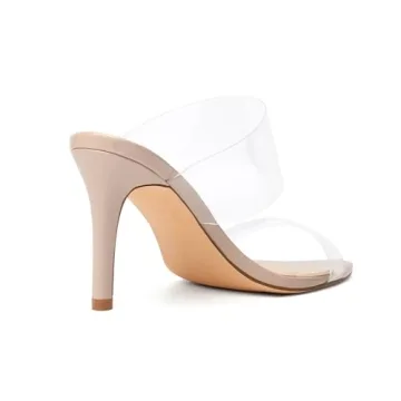 Vivially Pointed Toe Clear Stiletto Heel Sandals for Women
