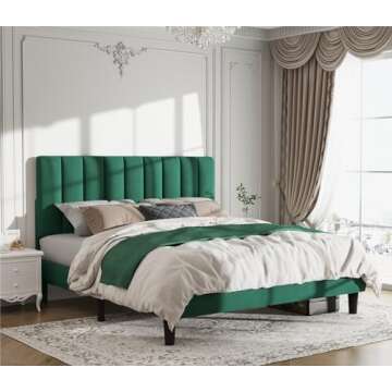 Sunrise Coast Upholstered Queen Bed Frame with Headboard