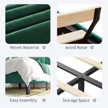 Sunrise Coast Upholstered Queen Bed Frame with Headboard